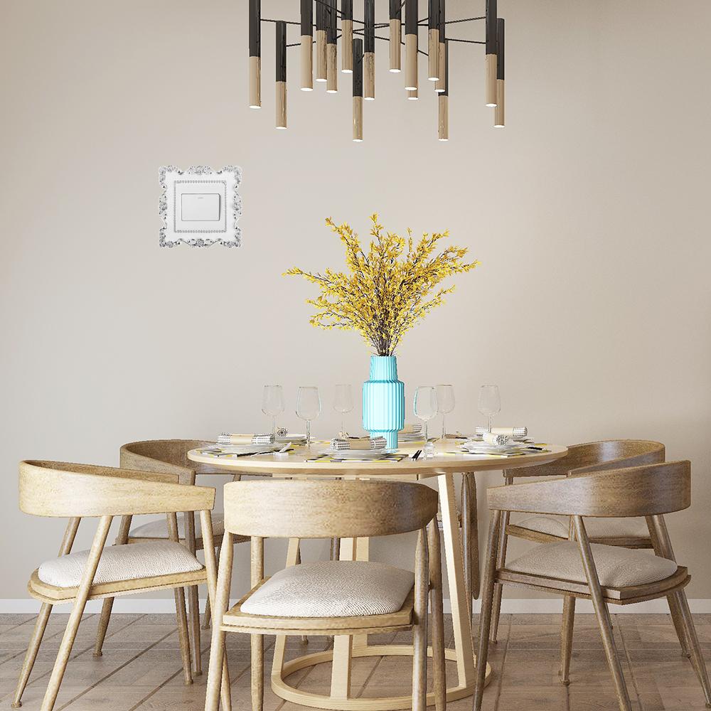 Розовый край Одинарная и Двойная серебристая накладка на выключатель света Рамка для розетки Домашний декор Наклейка на стену