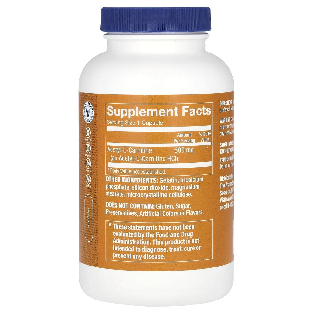 Acetyl L-Carnitine, 500Mg, 240 Capsules