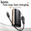 Hoco . PD20W, 10000mAh Power Bank Q50, Встроенный двухсторонний кабель, Быстрая зарядка 20 Вт, Цифровой дисплей, Компактная портативная зарядка