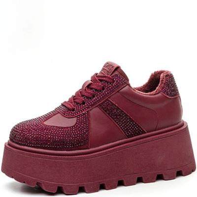 8,5 см Женские Роскошные Микрофибра Натуральная Кожа Удобные Ботильоны Весна Осень Ботильоны Платформа Танкетка Туфли размер34-40