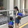 Versatile Unisex Colorblock Toddler Backpack Stylish Lightweight Canvas Design