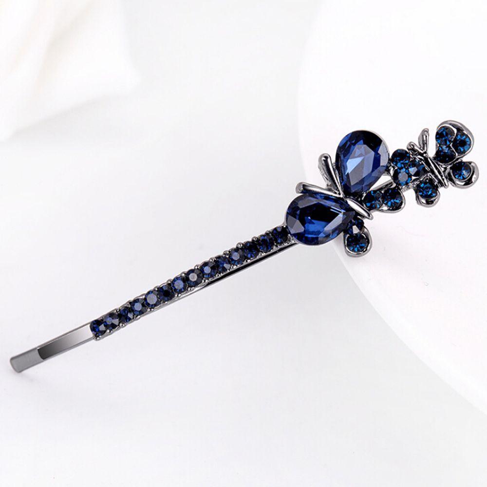 Accessories Flowers Shaped Edge Clamp Crystal Rhinestone Hair Clip Bling Headwear Barrette Hairpin