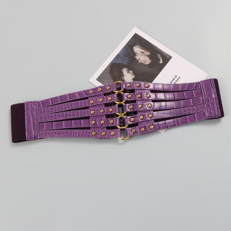 Европейский и американский ретро ивовые гвозди полое кольцо мода декоративное платье пальто искусственная кожа широкий пояс с уплотнителем пояс для женщин