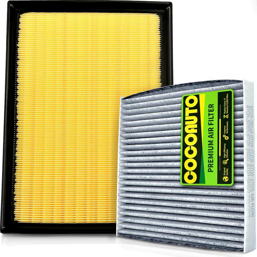 Engine & Cabin Air Filter Kit For 4Runner 4.0L (2010-2024), GX460 4.6L (2010-), Replace 17801-38050, CA10835, 87139-YZZ08, 8713930040