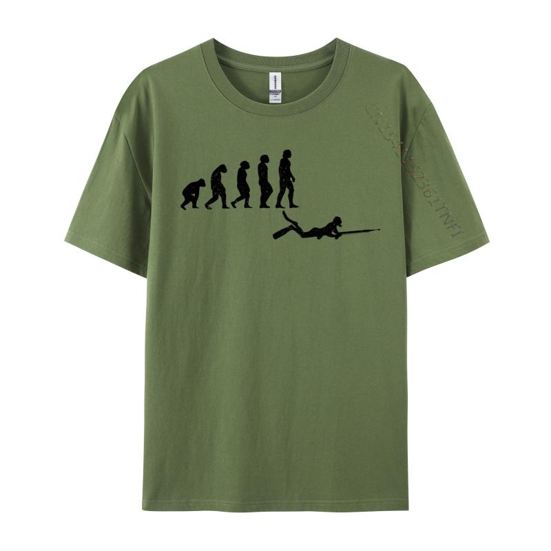 Spear Fishing Evolution Spearfishing Funny Fisherman Cheap Soccer Heartbeat Normal T-Shirt Adult Tops Shirts Normal Tee-Shirt