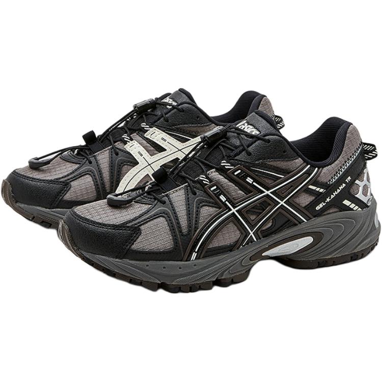 Asics Gel-Kahana Tr Удобные Универсальные Нескользящие Прочные Дышащие Кроссовки с Низким Верхом для Бега для Детей Унисекс кроссовки Черный Серый 1204A183-020