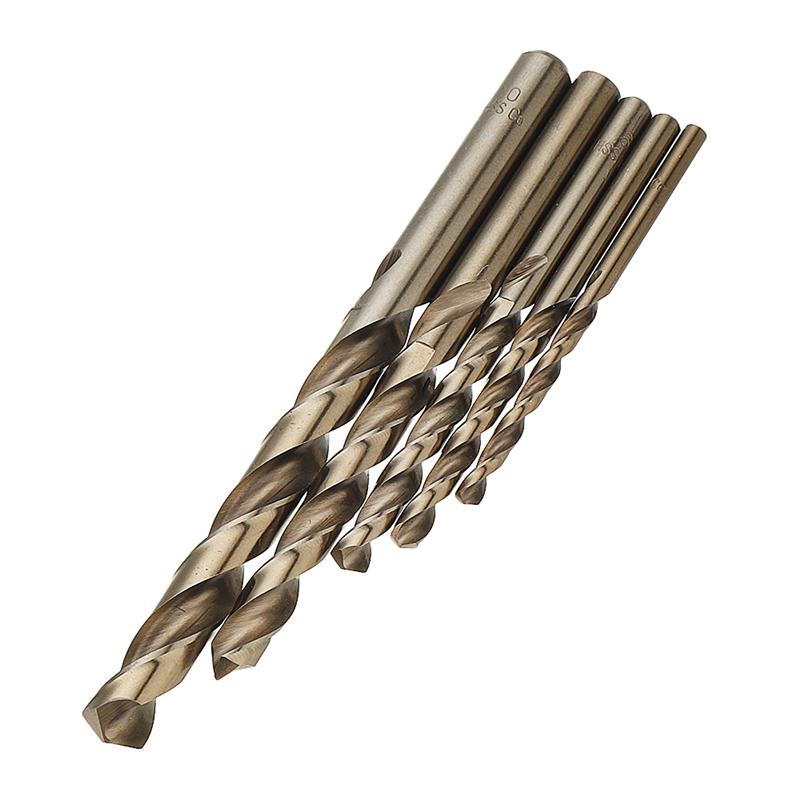 Набор сверл M35 Cobalt Roasted Yellow Fully Ground High-Ready Steel Twist Drill Set 5 шт. 4-10 мм