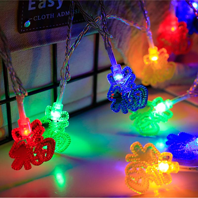 1,5 м 10 светодиодов С Новым годом Красный фонарь гирлянда декор Китайские гирлянды-узелки Свадебные украшения Китайский весенний фестиваль декор