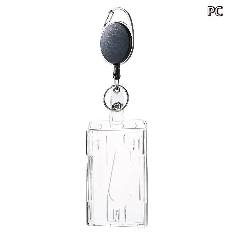 Transparent Card Slots Id Badge Holder Id Pendant Badge Reel Storage Organizer Employee Pass Work Card Case