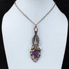 Драгоценный камень Пурпурит, чистая медная проволока, обернутая подвеской ручной работы, ювелирное изделие для рождественского подарка