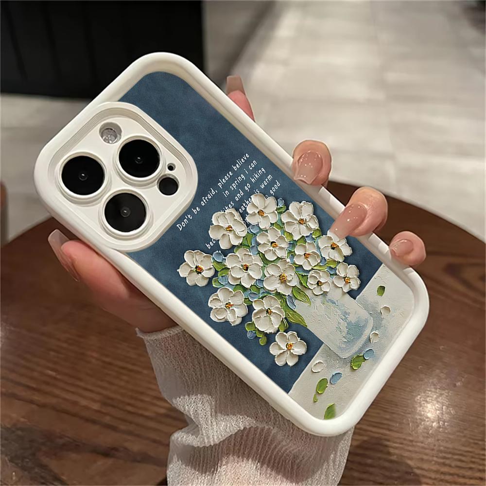 Модный и яркий чехол-букет для телефона iPhone 15 Pro Max 11 12 13 16 14 Plus Силиконовый противоударный чехол Защитная оболочка для объектива