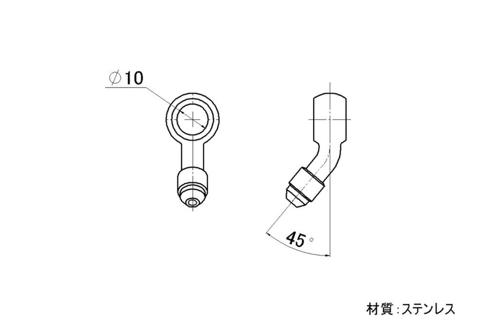 SWAGE LINE SW-B1045 Банджо Нержавеющая сталь 0,4 дюйма (10 мм) Диаметр 45° 2 штуки