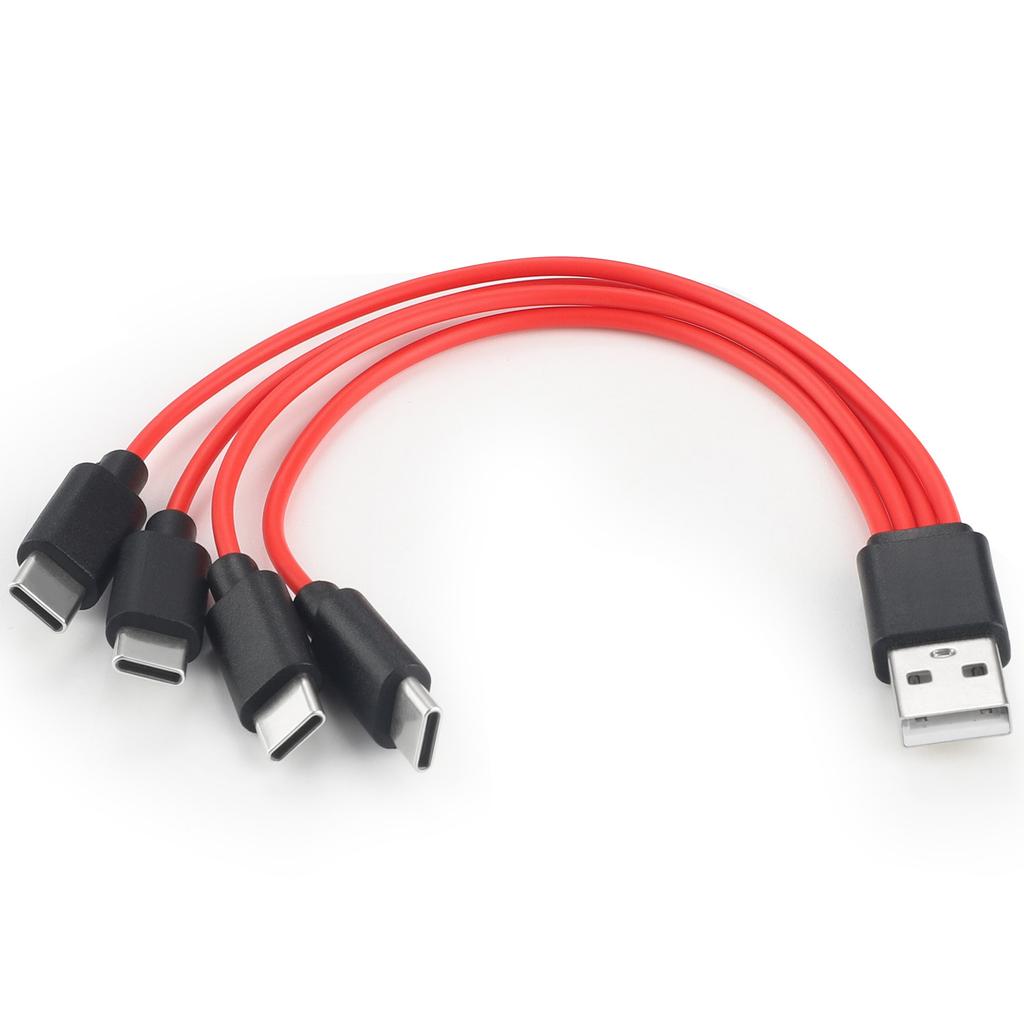 4-портовый USB-кабель 4 в 1 Переходник Type-C Подходит для мобильного телефона, ноутбука, планшета, жесткого диска, зарядного кабеля