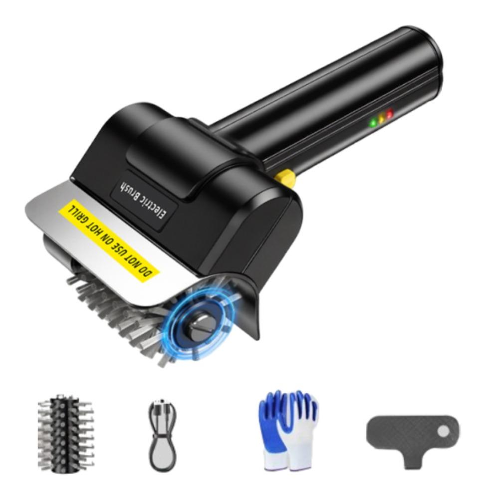 Stainless Steel Electric Grill Brush Portable Roller Grill Cleaner Brush  Outdoor Cooking