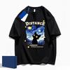 Starry Sky Cat Oil Painting Cute Print Men and Women Same Casual Sleeve T-shirt Summer Street Loose Round Neck Half Sleeve