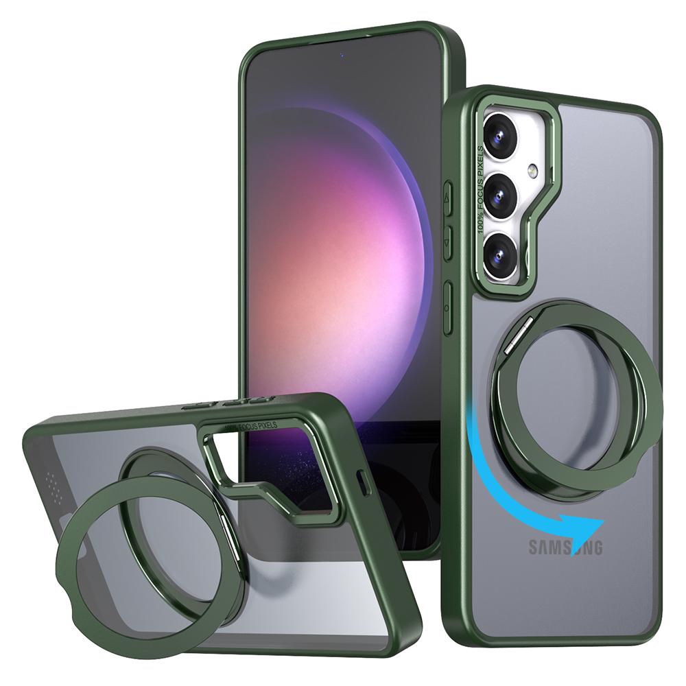 Чехол для Samsung Galaxy S25+ с вращающейся магнитной подставкой, противоударный чехол из акрила + ТПУ