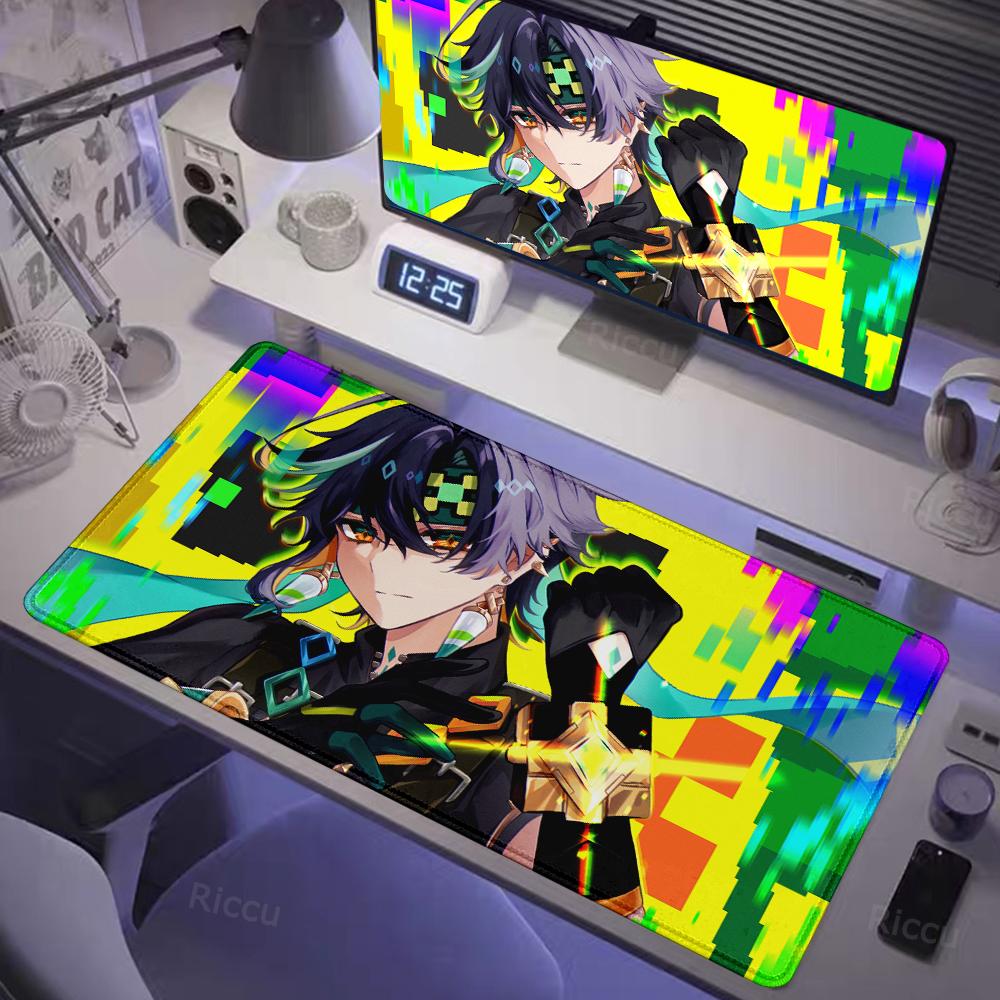 Горячая новинка Genshin Impact KINICH игровая поверхность для киберспорта 400x900 см Большая HD-печать с блокировкой краев Компьютерная клавиатура и мышь