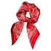 Шелковый Шарф С Узором Пейсли Гладкая Текстура Устойчивый к Сминанию Ветрозащитный Шарф из Имитации Шелка Для Поездок на Работу Деловой Слой Аксессуар на Шею