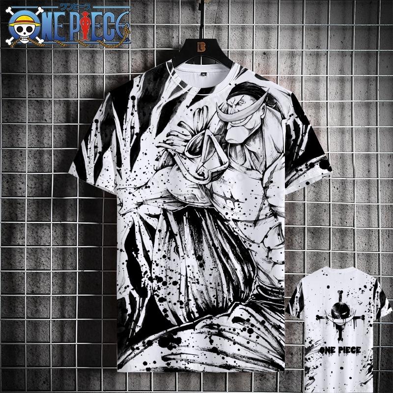 Мужская футболка One Piece Повседневная футболка с коротким рукавом Принт с аниме-персонажем Модная уличная одежда