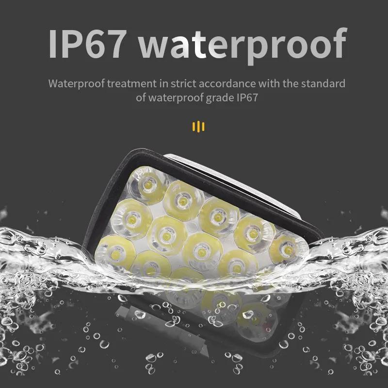 15LED 45W квадратная фара для мотоцикла, передний вспомогательный фонарь, противотуманные фары, аксессуары для мотоциклов, универсальный 12 В