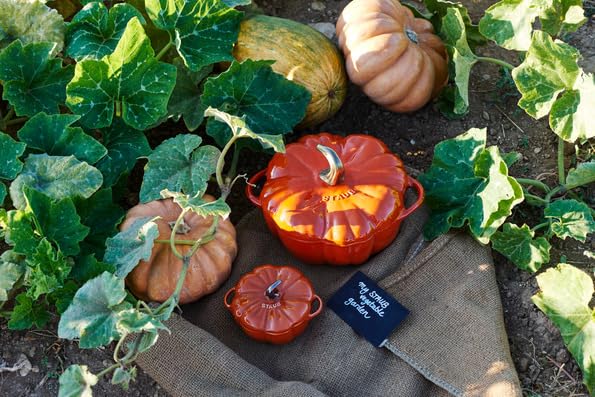 STAUB Керамическая кастрюля La Cocotte Корица 15см, для хранения, безопасна для микроволновой печи, японская, специальная форма "Тыква 0,68 л", термостойкая посуда, [Официальный