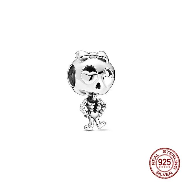 Очаровательная бусина подходит для оригинального браслета/серьг/ожерелья из стерлингового серебра 925 пробы, ювелирное украшение в виде гриба Нини, кролика, мудрой совы, лисы