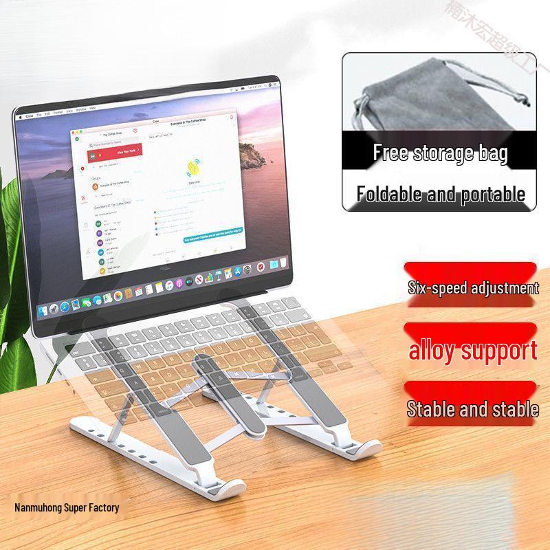Laptop Stand with Cooling, Foldable Desktop Riser, Tablet Holder, Portable Adjustable Base