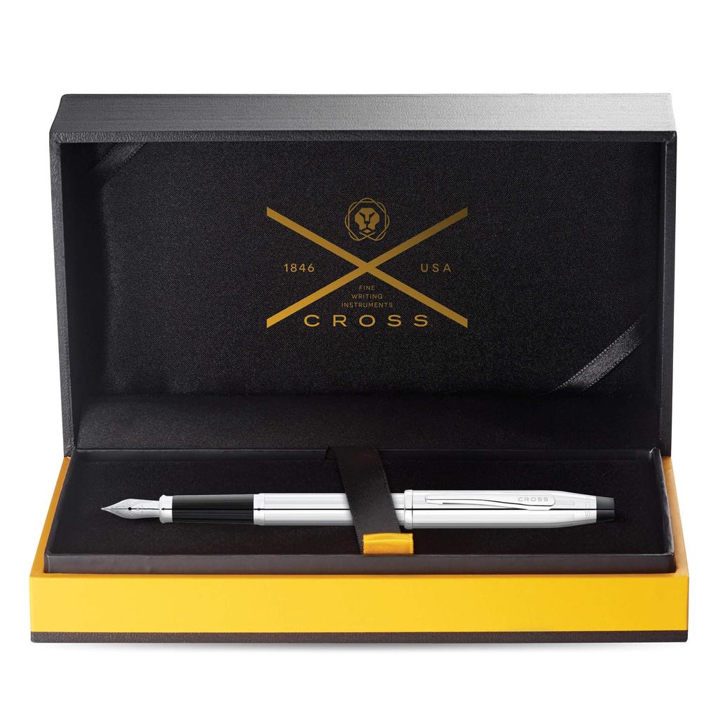 Cross Fountain Pen M Medium Point Century Chrome Genuine Imported Product 3509-M
