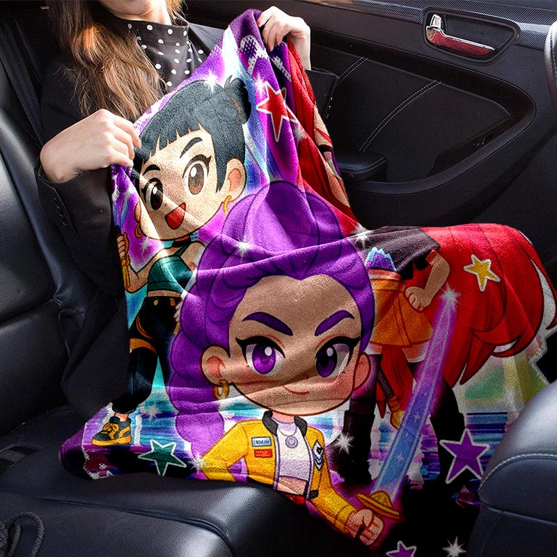 Kpop cartoon Blanket Flannel Blanket for bed, sofa, Camping, Hiking, Picnic Essentials, gift for family Fan gifts