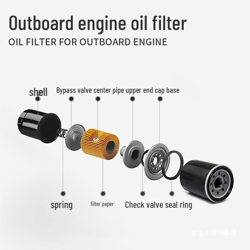 Universal Four-Stroke Outboard Engine Oil Filter Element