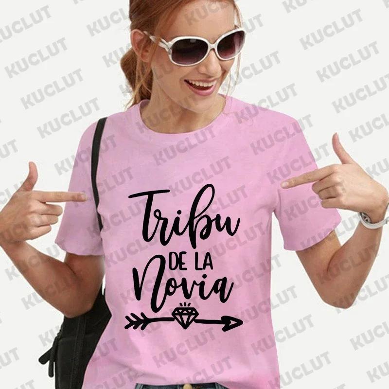Spanish Team Bride Tribe T-shirt Woman Bachelorette Single Farewell Party Tees Bridesmaid Shirt Bridal Shower Wedding Y2k Tops