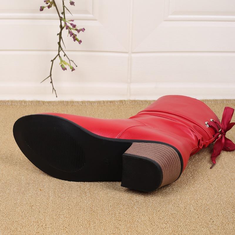 Зимние женские ботфорты высокого качества 2024 года, модные туфли на квадратном каблуке, с круглым носком, с высоким голенищем, на плоской подошве, сапоги для верховой езды