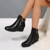 Модная женская обувь для среднего и пожилого возраста, хлопковые полусапожки, осень-зима, мягкая подошва, танкетка, круглый носок, обувь для мамы