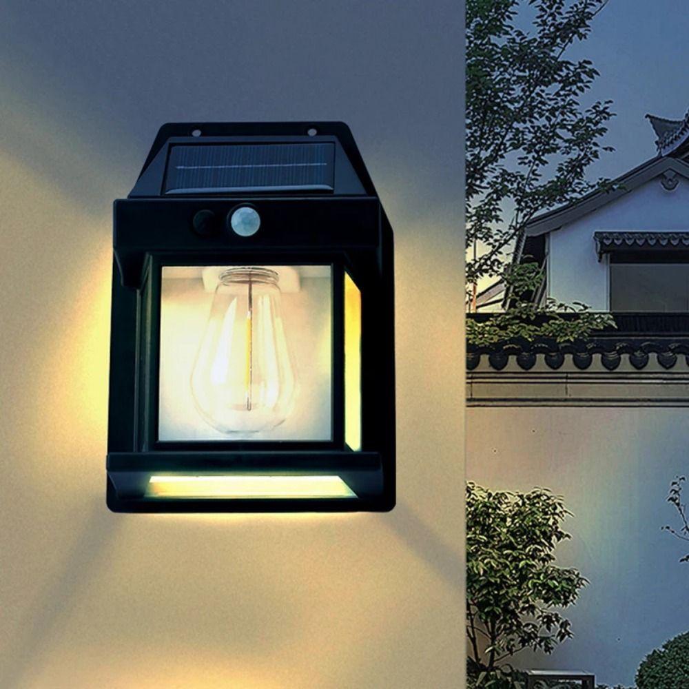 Motion Sensor Solar Wall Llights 3 Lighting Modes Outdoor Solar Wall Lamp  Courtyard Decoration