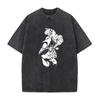 Harajuku Anime Jujutsu Kaisen Ryomen Sukuna Graphic T-shirt Men Vintage Washed Tshirts Manga Cotton Tee Male Oversized T Shirt