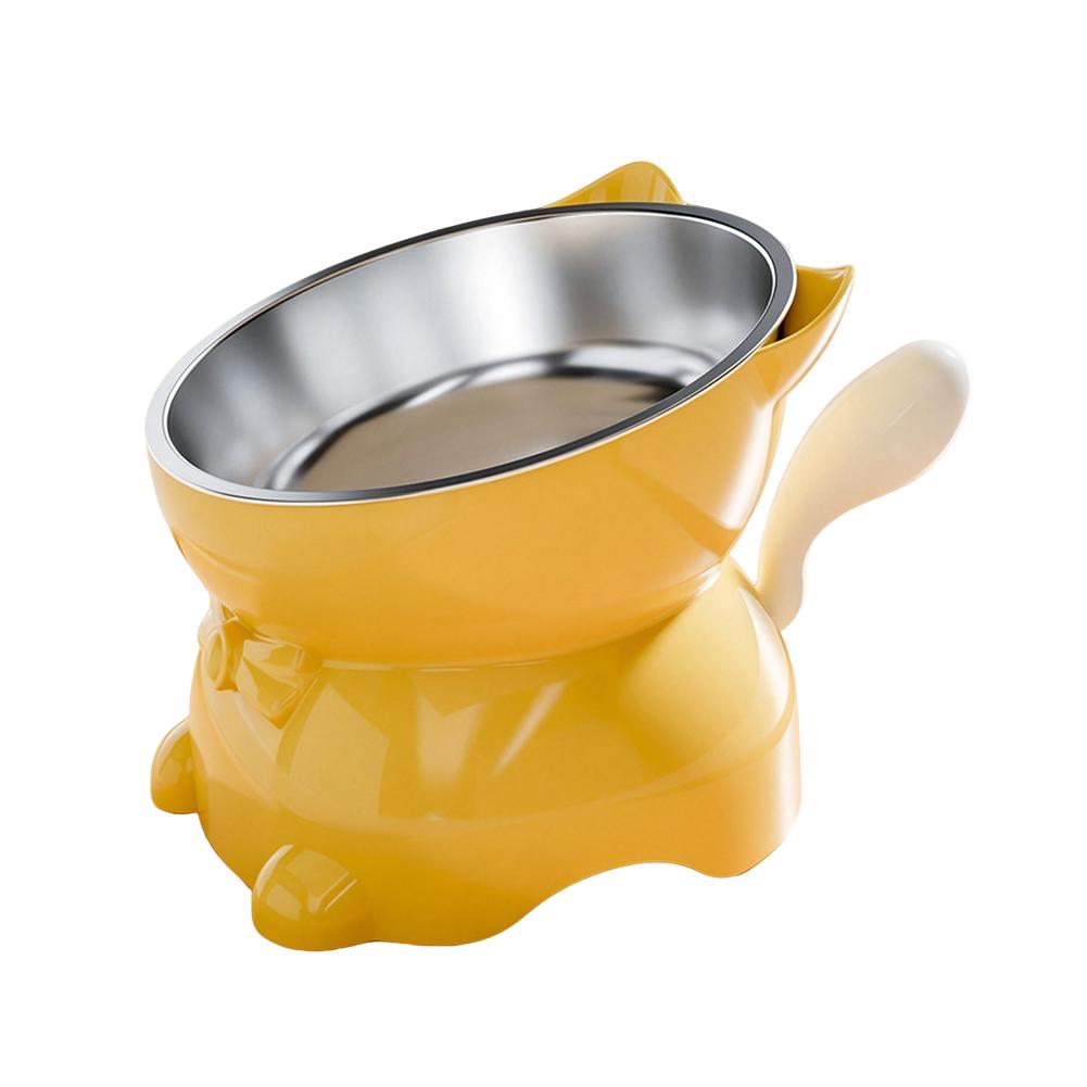 Detachable Stainless Steel Cat Bowl, Raised Tilted Feeder with Anti-Slip Base,High-quality Anti-Tip Food & Water Bowl for Cats