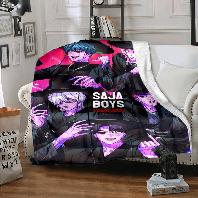 KPOP Hunter Flannel Blanket Soft Warm All-Season Throw, Design for Camping, Car Travel, Hiking Sofa, Bed, Office Perfect Gift for Parties