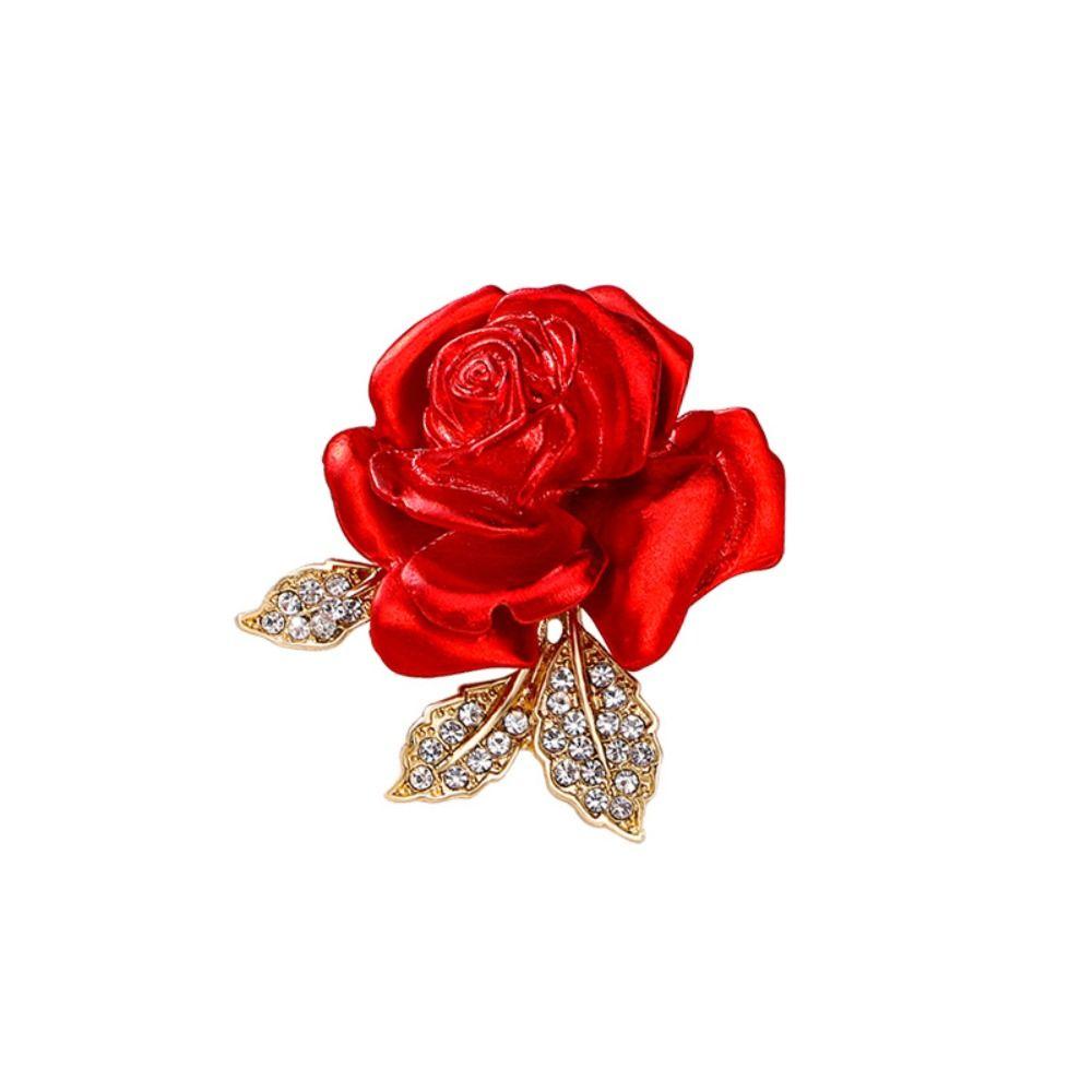 Темпераментная красная роза цветок брошь элитный элитный костюм булавки званый ужин