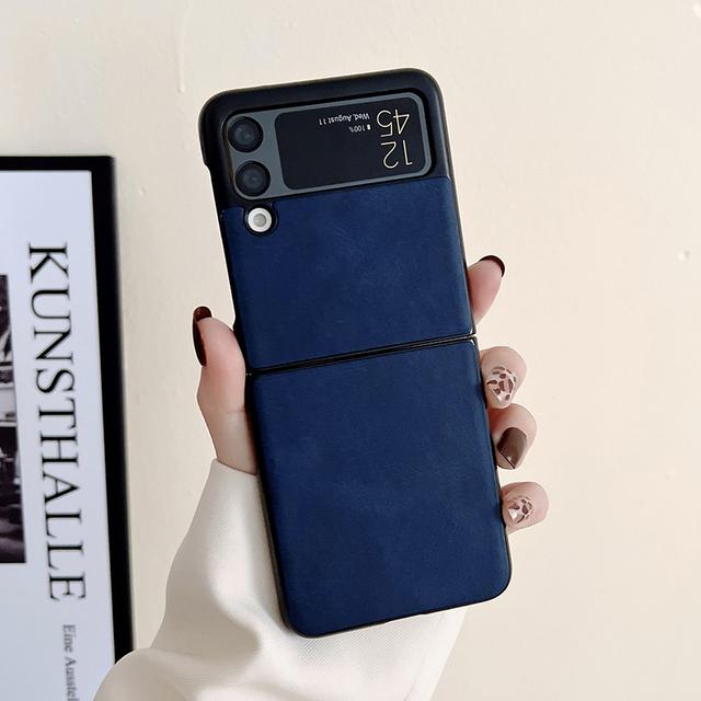 Роскошный чехол для телефона из искусственной кожи для Samsung Galaxy Z Flip 3 5g, жесткий ПК, тонкая задняя крышка для Z Flip3