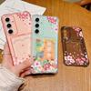 Для Samsung S25 Ultra S24 FE S23 S22 A56 A36 A16 A55 чехол с рисунком сакуры и цветочным узором мягкий силиконовый чехол для карты противоударный прозрачный тонкий чехол для телефона