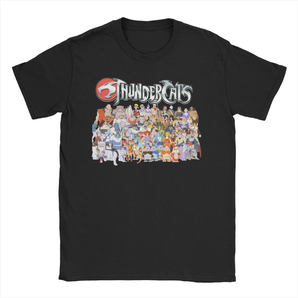 Men Womens ThunderCats T Shirt Panthro Cheetara Tygra 80s Retro Cartoon Pure Cotton Clothes Vintage Tee Shirt Graphic TShirts