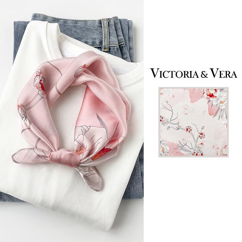 VICTORIA&VERA Elegant Mulberry Silk Printed Scarf