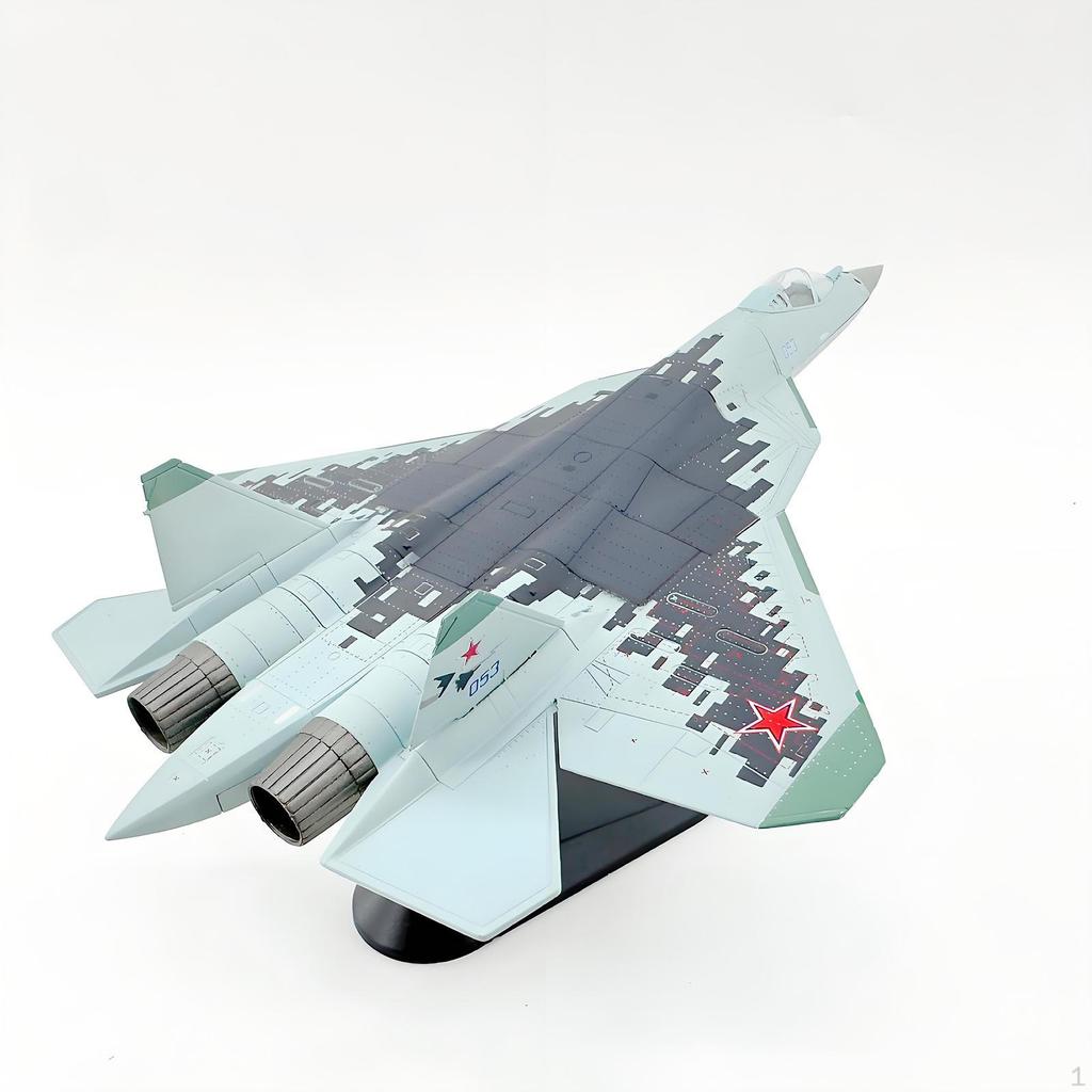 1:Модель самолета Су-57 в масштабе 1:100 с подставкой для демонстрации Коллекционный сувенир Имитация истребителя для
