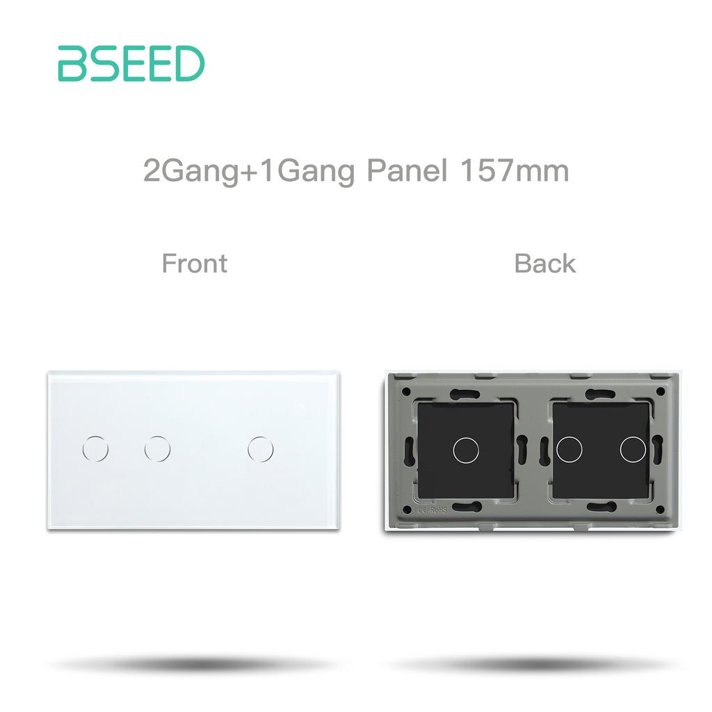 BSEED Zigbee Умные сенсорные выключатели 1/2/3 модуля Обычные французские настенные розетки Тип-C USB Функциональные модули Стеклянные панели DIY Комбинация