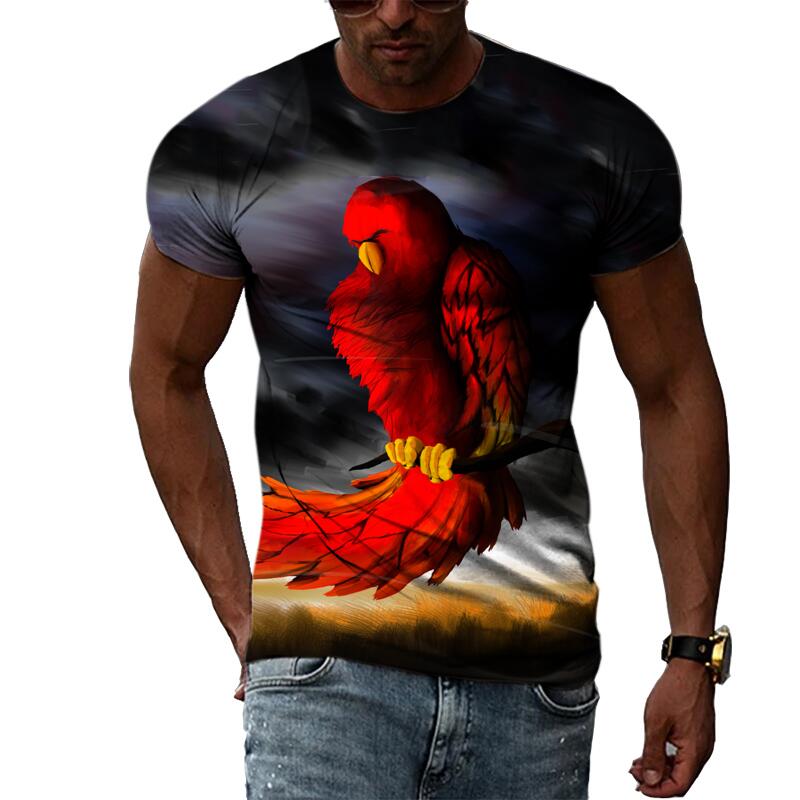 Summer Fashion Animal Birds Eagle Graphic T Shirts For Men 3D Print Hip Hop Harajuku Personality Round Neck Short Sleeve Top
