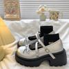 Thick-soled Mary Jane Retro Shoes Summer New Bow French Style with Skirt Light Mouth Small Leather Shoes Single Shoes