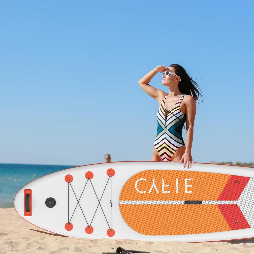 CYFIE Надувная 320см 81см 15см Доска для гребли с каяком Идеально подходит для SUP 150кг Вес Идеально подходит для SUP рыбалки и йоги Стенд-ап падлборд, Длинный, Широкий, Толстый,