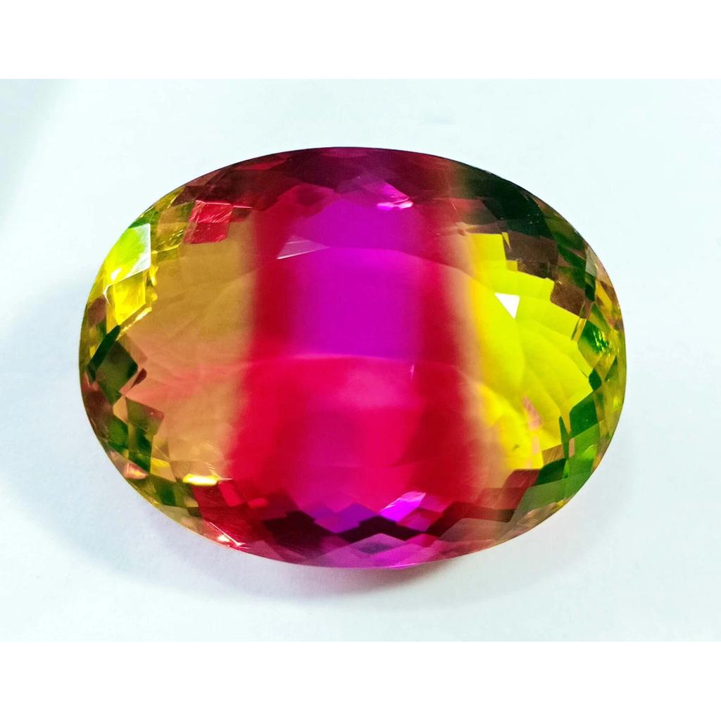 Stunning Ametrine Bi-Color Natural Oval Cut 84 Ct Certified Loose Gemstone