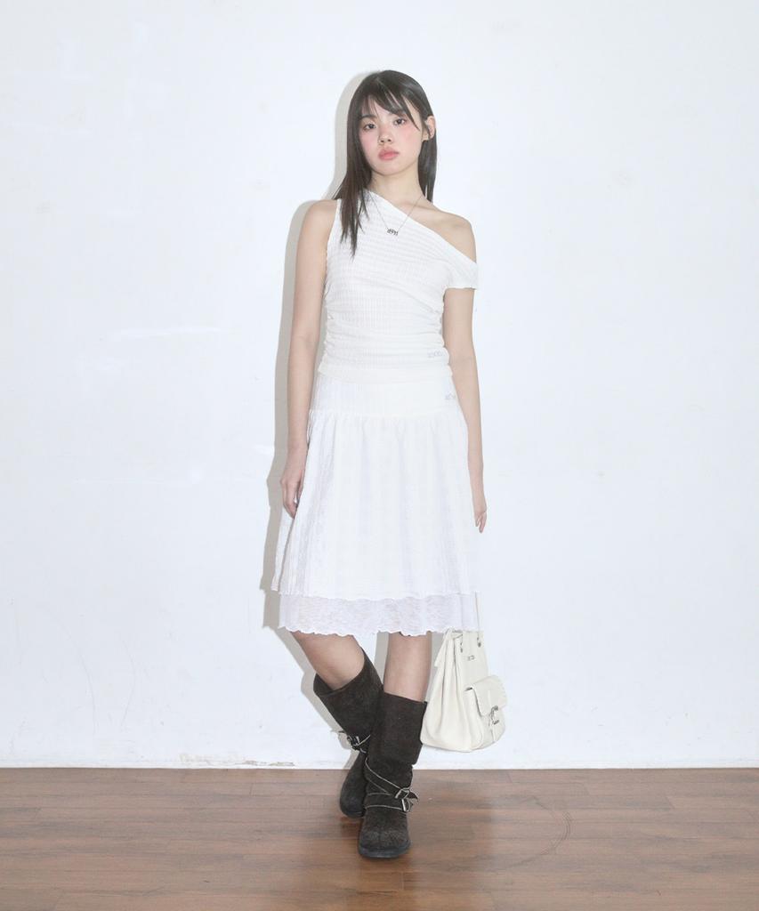 Юбка в клетку Aejeuon Lacy / Белая