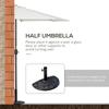 2.7M Garden Half Parasol Outdoor Balcony Umbrella With 5 Steel Ribs Patio Sun Shade Cream White